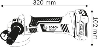 Акумуляторна кутова шліфувальна машина GWS 18 V-LI (частота обертання на холостому ходу 10 000 хв-1, діаметр диска 115 мм, без аку
