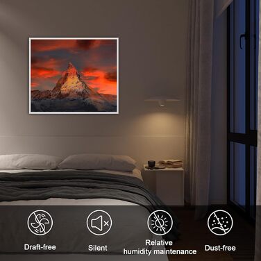 Інфрачервоний обігрівач picture 300 Вт - Швидко нагрівається за 1-3 хвилини - Енергоефективний із захистом від перегріву - Надзвичайно тихий - Сертифіковано TV та має 10-річну гарантію - Sunset 300 Вт - Без пульта дистанційного керування Sunset