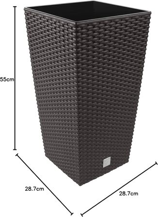 Квадратний квітковий горщик Prosper Plast drts300440U 28,7 x 28,7 x 55 см &39Rato&39 темно-коричневий (комплект з 12 предметів)