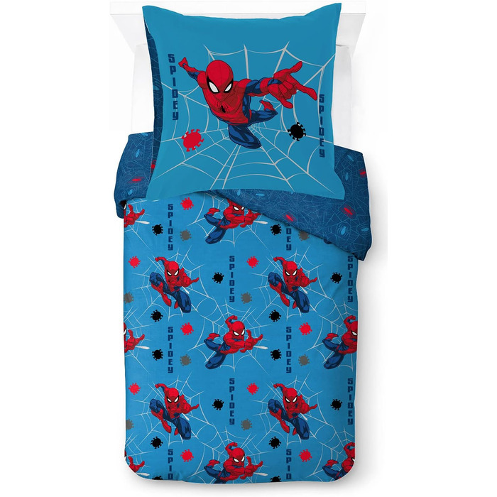 Комплект дитячої постільної білизни Marvel Spiderman Spidery Faces 100 бавовна односпальне ліжко 135x200 см - підодіяльник наволоч