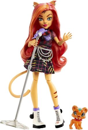 Колекційна лялька Monster High Toralei HHK57, смугаста, з домашніми тваринами та аксесуарами, Солодкі ікла G3 Перезавантаження, різнокольорова