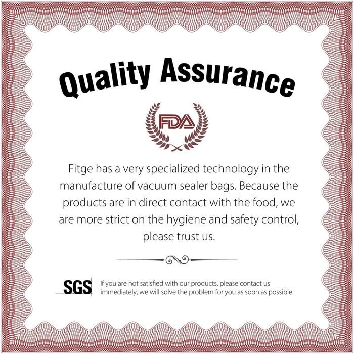 Вакуумні пакувальні пакети Fitge 170 мкм 30x40 см 120 пакетів для всіх вакуумних пакувальників Вакуумні пакети для харчових продуктів без бісфенолу А Міцна та стійка до розриву професійна вакуумна плівка Мішки для заморожування Sous Vide 30x40см/120 мішкі