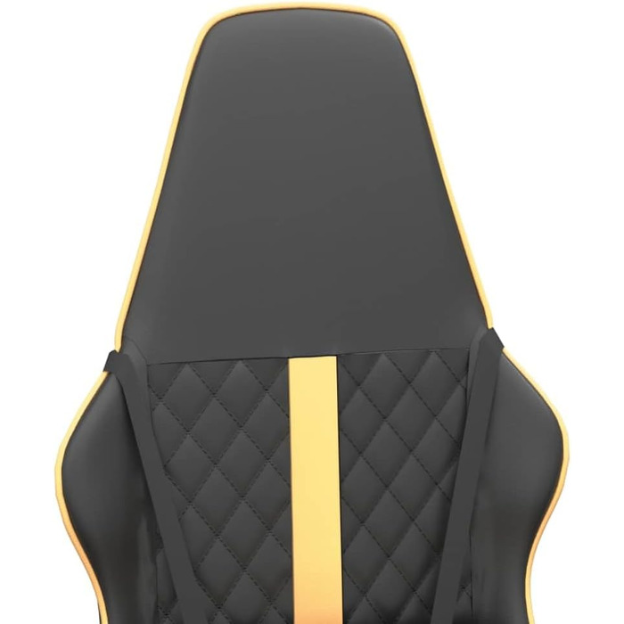 Геймерське крісло зі штучної шкіри чорного/золотистого кольору, ергономічне офісне крісло з колесами, регульоване сидіння для геймерів, зручна робота за комп&39ютером у чорно-золотому кольорі