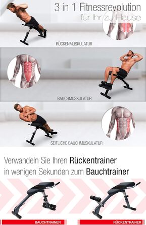 Складана та регульована силова лава Sportstech 3-в-1 для домашнього використання тренажер для пресу, спини та згинання ніг Ідеально підходить для ефективного та результативного тренування в домашньому спортзалі вагою до 130 кг BRT200 Silver