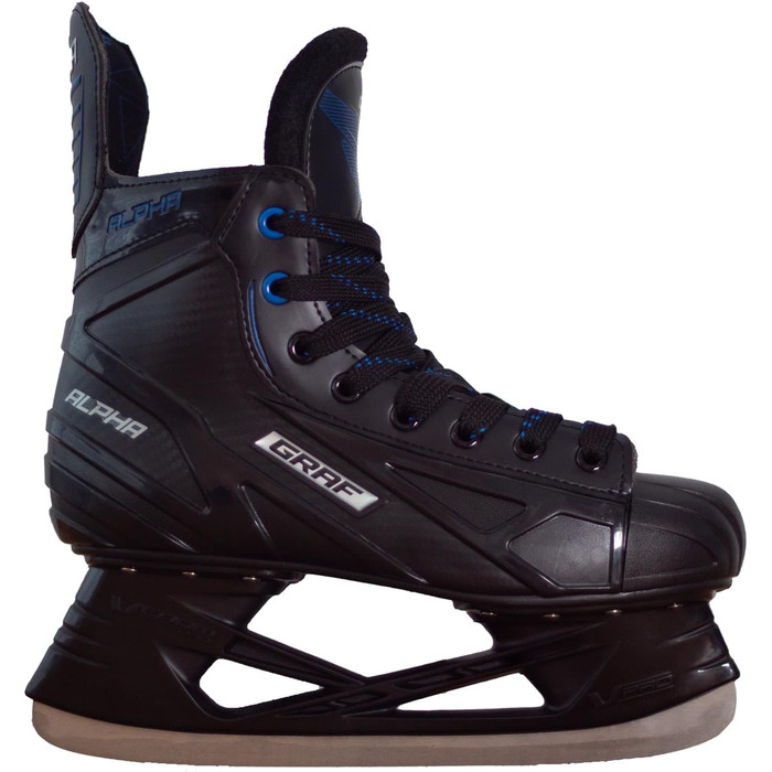 Ковзани Alpha GRAF для дорослих, людей похилого віку, для відпочинку, хокею, чорно-сині, унісекс, розмір 43
