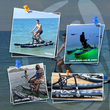 Надувний човен для риболовлі, педальний каяк Spatium, водний велосипед, 200 кг, чек