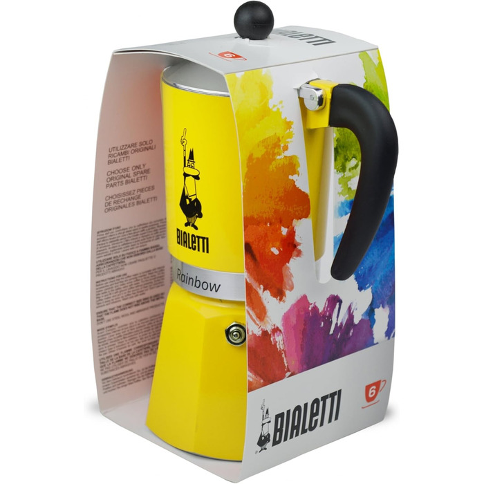 Зелений 6 чашок, 4973 Rainbow Caffettiera Colorata, Alluminio, Verde, 6 Tazze