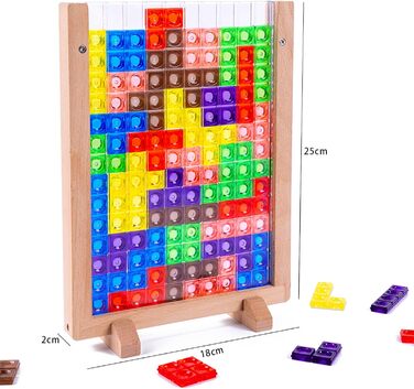 Іграшки Монтессорі для віку 3 4 5 років, 3D прозора іграшка з мозком, набір головоломок з тетрісом, іграшка з інтелектуальними різ