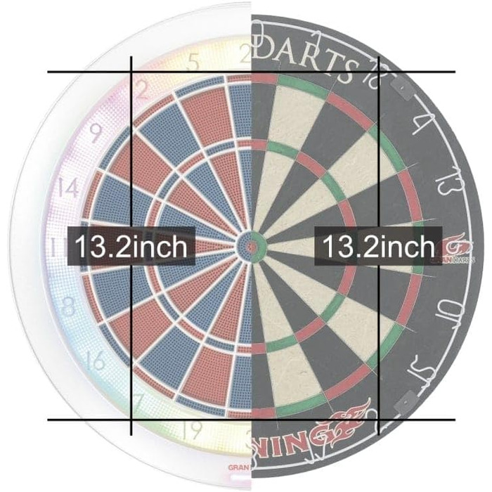 Дошка для розваг GranBoard 132, турнірні розміри, чорний, білий, червоний, зелений