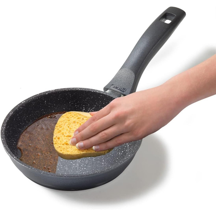 Сковорода STONELINE 16 см, сковорода підходить для індукції, сковорода покрита справжніми частинками каменю, сковороди та універса