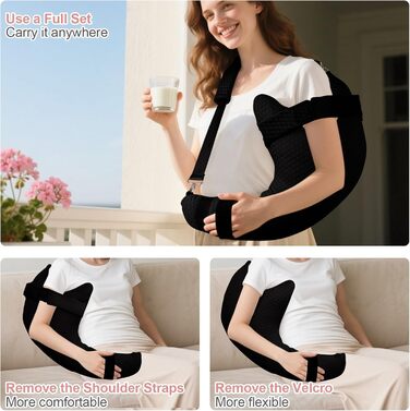 Подушка ротаторної манжети плеча, покращена подушка для підтримки плеча для полегшення симптому замороженого плеча, засіб для догляду після операції на руці, подушка для руки для знеболення при переломі руки, чорна