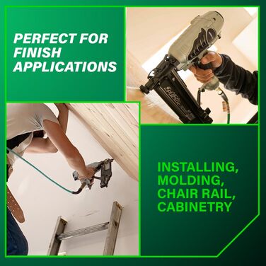 Набір цвяхозабивачів Metabo HPT для фінішної обробки Пневматичні цвяхозабивачі Metabo HPT 16 калібру Підходить для фінішних цвяхів