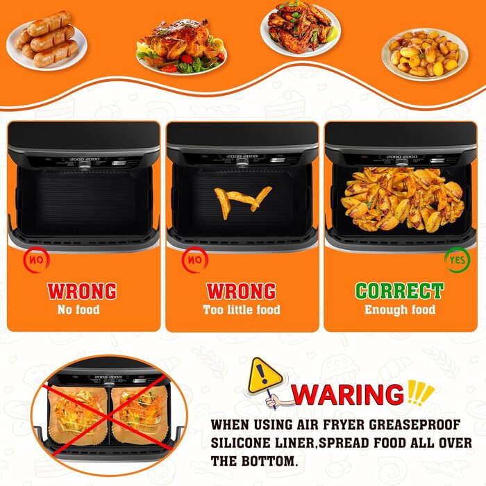 Силіконова форма для аксесуарів для фритюрниці Ninja AF500EU - Термостійка фритюрниця 3PCS Силіконова форма для фритюрниці Ninja Foodi Flexdrawer 10.4 л AF500DE силіконові форми, які легко чистити. 3 шт. силіконова форма