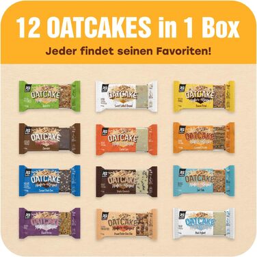Вівсяні батончики ALL STARS Oatcake (мікс-бокс, 12 x 80 г) енергетичний батончик з вівсяними пластівцями та високоякісними вуглеводами запечений вівсяний батончик мякий та ситний ідеальна заміна прийому їжі