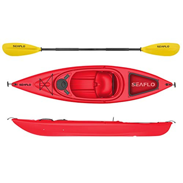 Каяк Seaflo 1004 з веслом, червоний, дуже легкий та стійкий.