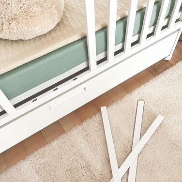 Дитяче ліжко ATB Біле з шухлядами LUX 60x120 та матрацом - Біле дитяче ліжко для немовлят - Ліжко з масиву дерева 120x60 - Дитяче ліжко від 3 років - Біле ліжечко 60 x 120 - Beyaz Bebek Yatagi - Повні ліжечка для сну