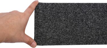 Комплект із 15 фетрових сходинок, 60x12 см, самоклеючі, чорні, нековзні, шумопоглинаючі для використання всередині приміщень, безпечні для дітей та домашніх тварин, килимове покриття для сходів