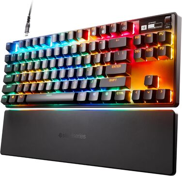 Гіпермагнітна ігрова клавіатура SteelSeries Apex Pro TKL - Найшвидша клавіатура - Налаштовувана чутливість - OLED-екран - PBT-клав