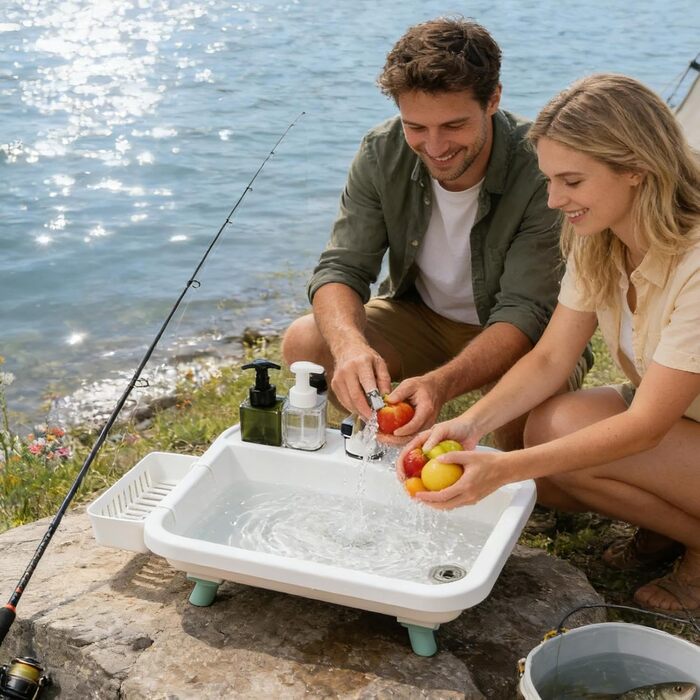 Портативна раковина для вулиці, портативна станція для миття рук, раковина з широким горлом 16,12 дюймів зі складною конструкцією, вуличні раковини, багатоцільовий умивальник із зручним аксесуаром для дорослих для садового барбекю