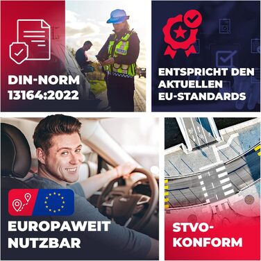 Автомобільна аптечка з попереджувальним трикутником та захисним жилетом до 2029 року відповідає вимогам ЄС згідно з DIN 131642022