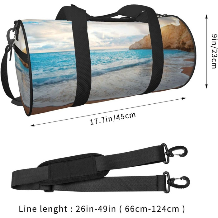 Спортивна сумка для подорожей, пляжна сумка з тропічним дизайном, швидке друкування малюнка, чорна, універсальний розмір