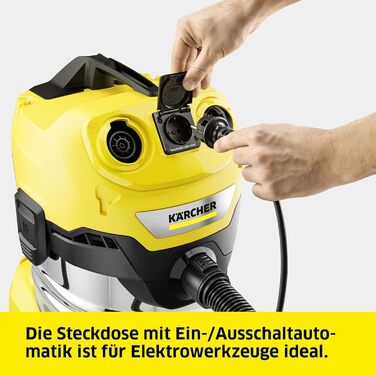 Пилосос для сухого та вологого прибирання Krcher WD 4 P S V-20/5/22, контейнер з нержавіючої сталі 20 л, 1000 Вт, кабель 5 м, всмо