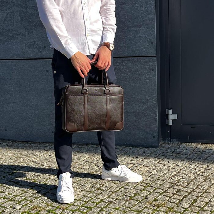 Преміальна сумка для ноутбука з екошкіри, унісекс через плече, портфель в елегантному дизайні, для ноутбуків 14/15,6/16 дюймів, ро