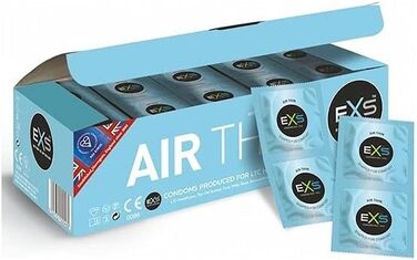 Пакет для зберігання EXS Air Thin Storage Pack, ультратонкі презервативи, без ароматизаторів, прозорі, 56 мм, 1 x 144 шт. и