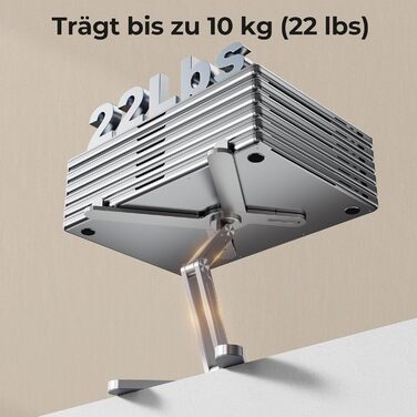 Підставка для ноутбука FoldWise X Алюмінієва, поворотна на 360, складана, з регулюванням висоти та кута нахилу Стабільна та портативна підставка для ноутбука, тримач для MacBook та компютера діагоналлю 11-18 дюймів, срібляста