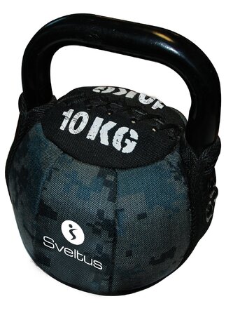 М'яка гиря Sveltus 10 кг, чорна для силових тренувань та розвитку м'язів