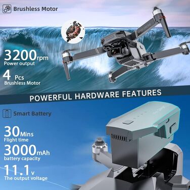 Дрон X-Verse KF101 MAXS з камерами 4K HD EIS, 3-осьовим підвісом, дистанцією керування 5 км, професійним складаним квадрокоптером