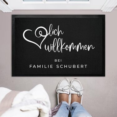 Персоналізований килимок для привітання до 120 см - Персоналізований килимок для привітання родини, тонкий гумовий килимок, подарунок на замовлення (60x40 см) 40 x 60 см (прямокутний)