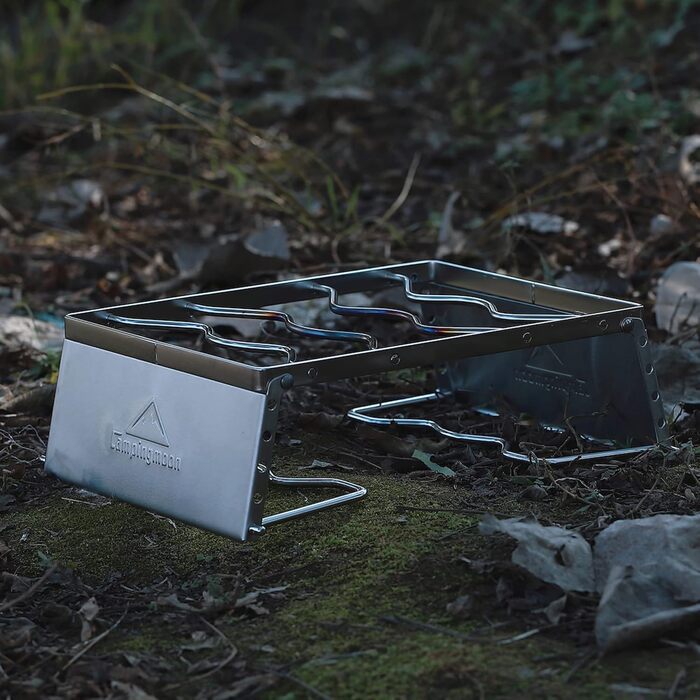 Складана решітка для гриля на відкритому вогні, для приготування їжі на вогнищі, портативна, з нержавіючої сталі 304, з решіткою для гриля, ніжками для вітрового скла та сумкою для перенесення MS-1018-SW