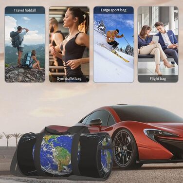 Велика спортивна сумка-дафл для подорожей Runde, міцна та з великим об'ємом, чорного кольору, універсальний розмір