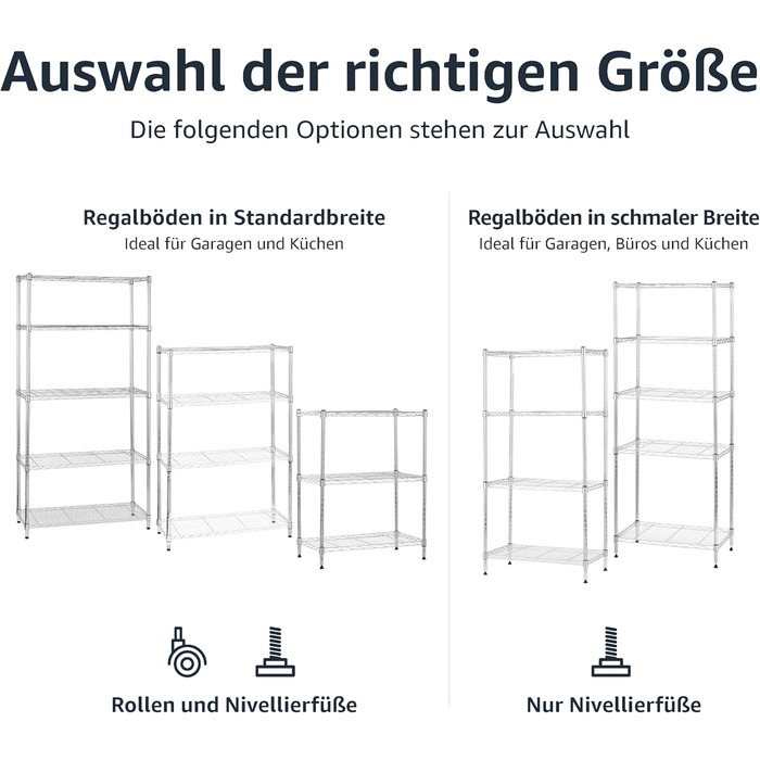 Вузька шафа для зберігання Storeo Basics з 3 полицями, регульованими по висоті полицями та ніжками, максимальна вага 340 кг, хромована, 34 см Г x 58,9 см Ш x 76,2 см В, хромована, 23,3 Д x 13,4 Ш x 30 В, без коліс
