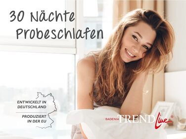 Ортопедичний комфортний матрац Badenia Trendline BT100 2-в-1 Duo XXL, 7-зонний, висота 22 см, рівні жорсткості 2 та 3, 140 x 200 см, сертифікований Oeko-Tex, виготовлений відповідно до німецьких стандартів якості. Рівні жорсткості H2 (м&39який) H3 (середн