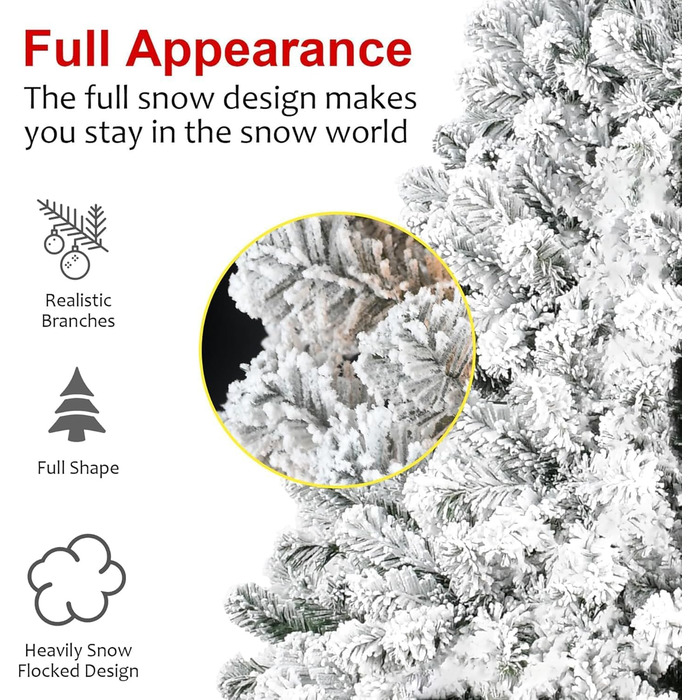 Штучна ялинка з ефектом сніжка 210 см Cityjoy