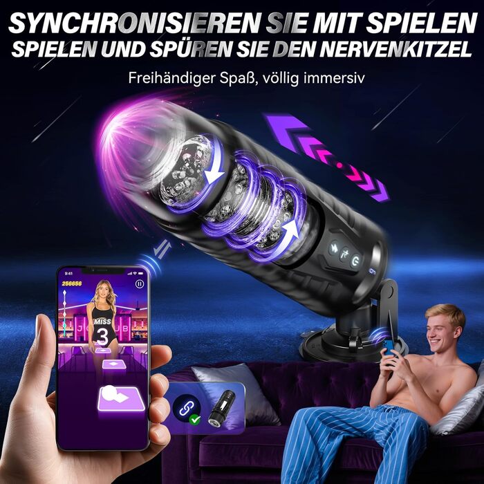 Мастурбатор Honeyexp для чоловіків, з AI-інтерактивом, 7 режимів, телескопічна функція та обертання