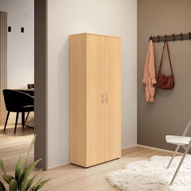 Шафа для взуття TALENT 3, висока, під бук - Універсальна багатофункціональна шафа з регульованими полицями - 70 x 176 x 35 см (Ш/В/Г)
