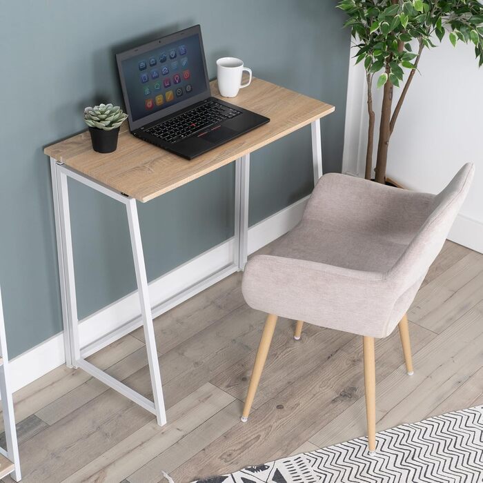 Затишний розкладний комп&39ютерний стіл, невеликий розкладний столик для ноутбука, ПК-стіл для офісу, вітальні, домашнього офісу, легке складання, дуб білий