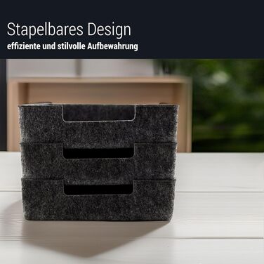 Лоток для документів LUXflair Felt DIN A4, розмір 33,5x24,5x7 см, темно-сірий, штабелюється, поверхня, що протирається. Лоток для листів, настільний органайзер для офісу та дому, темно-сірий 1