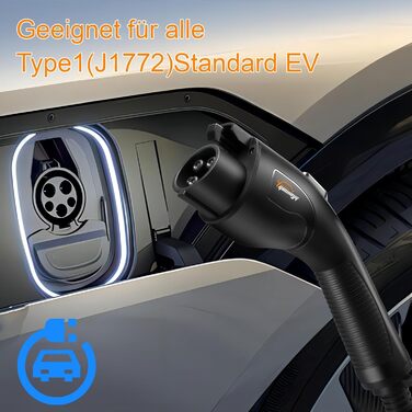 Тип 1 зарядний кабель Schuko 3,5 кВт, 5M, J1772 Портативний зарядний пристрій для електромобілів з сумкою для перенесення, регульо