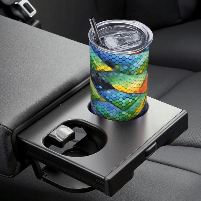 Кухоль з прямою трубочкою, 590 мл, принт у вигляді райдужної риб&39ячої луски, дорожній кухоль, підходить для кемпінгу, офісу та дому