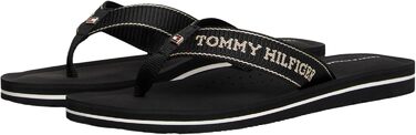 Жіночі шльопанці Tommy Hilfiger на середній танкетці, літні, чорного кольору, 42 EU