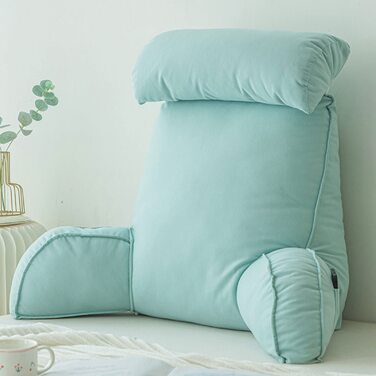 Подушка для читання з підлокітниками, подушка для спинки дивана, подушка для книги для ліжка, зі знімним валиком для шиї, подушка для підтримки сидіння для відпочинку, гри, читання, перегляду телевізора