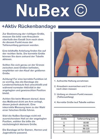 Нутрикс Активний бандаж для спини (поперековий бандаж) Жінки та чоловіки Підтримуючий (L (96-110 см))