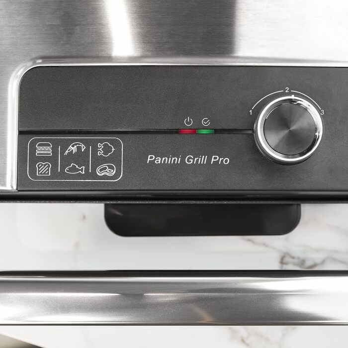 Контактний гриль Princess 112425 багатофункціональний, поверхня 30 x 27 см, 2000 Вт, термостат, нержавіюча сталь, сріблястий