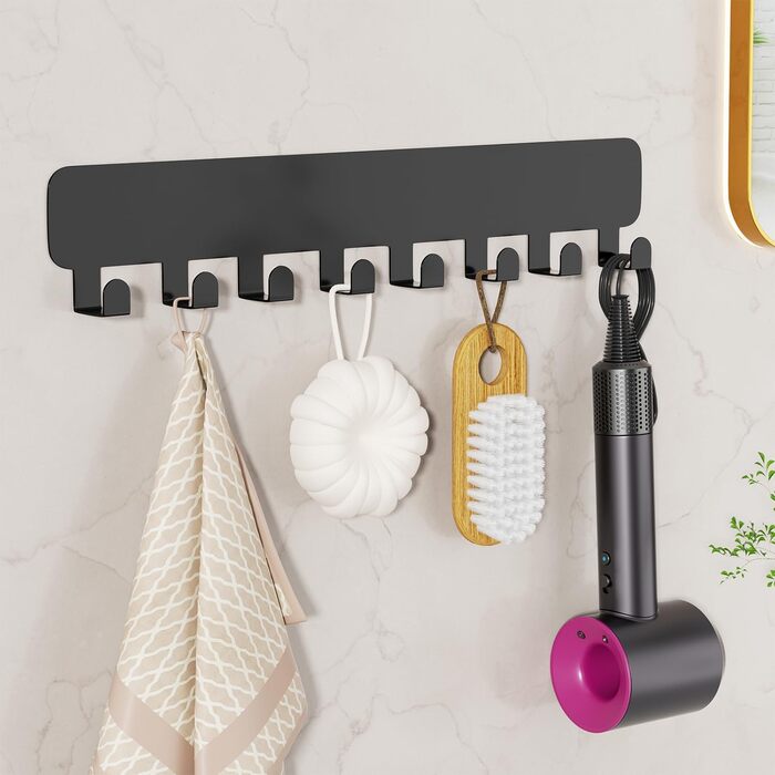 Дошка для ключів pickpiff з 8 гачками, органайзер для ключів настінний чорний, тримач для ключів для декору настінних гачків, трим