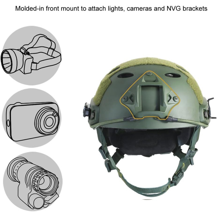 Легкий тактичний швидкий шолом OneTigris PJ Mode для страйкболу, пейнтболу, армійського зеленого кольору