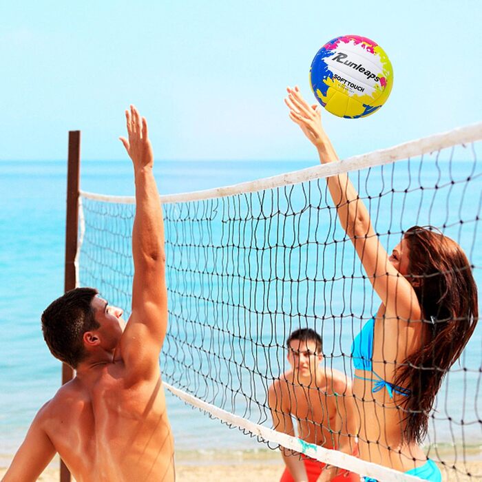Пляжний волейбол, офіційний розмір 5 - Runleaps, м&39який, водонепроникний, волейбол, піщані види спорту, ПУ, м&39яч для приміщень, вулиці, басейну, тренажерного залу, тренувань